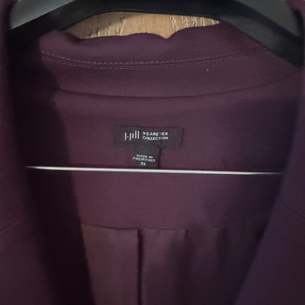 4/$30 Sale! EUC XL J. Jill Burgundy / Maroon fully lined Women's Blazer - Picture 5 of 8